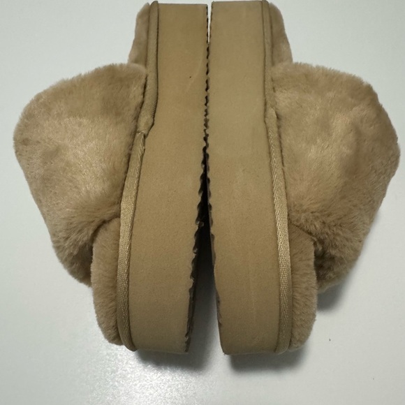 Muk Luks Tan Furry Slippers - Picture 3 of 8